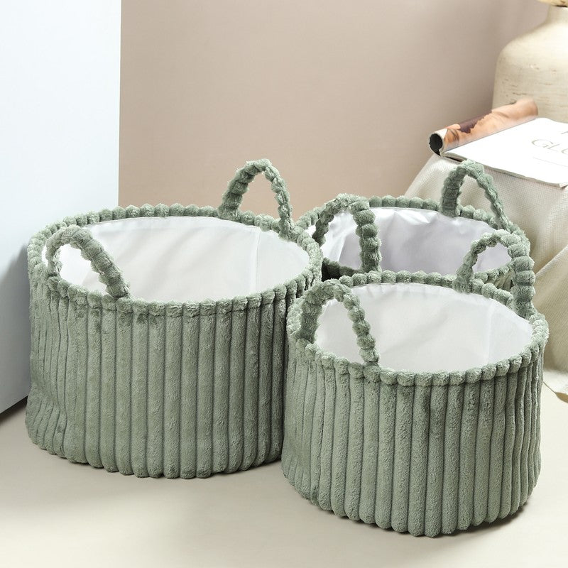 LineNest Fabric Storage Basket (Green) - Set of Three media 3