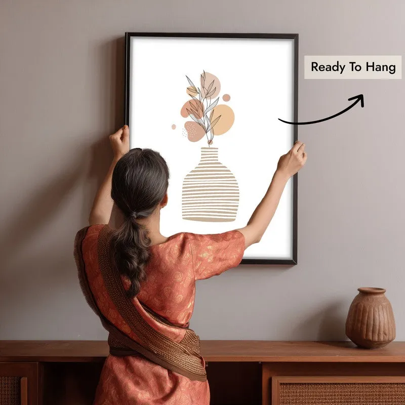 Striped Clay Canvas Wall Painting With Black Frame media 10