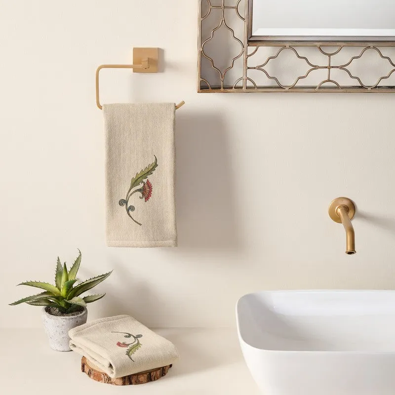 Softelle Cotton Hand Towel (Off White) - Set Of Two media 1