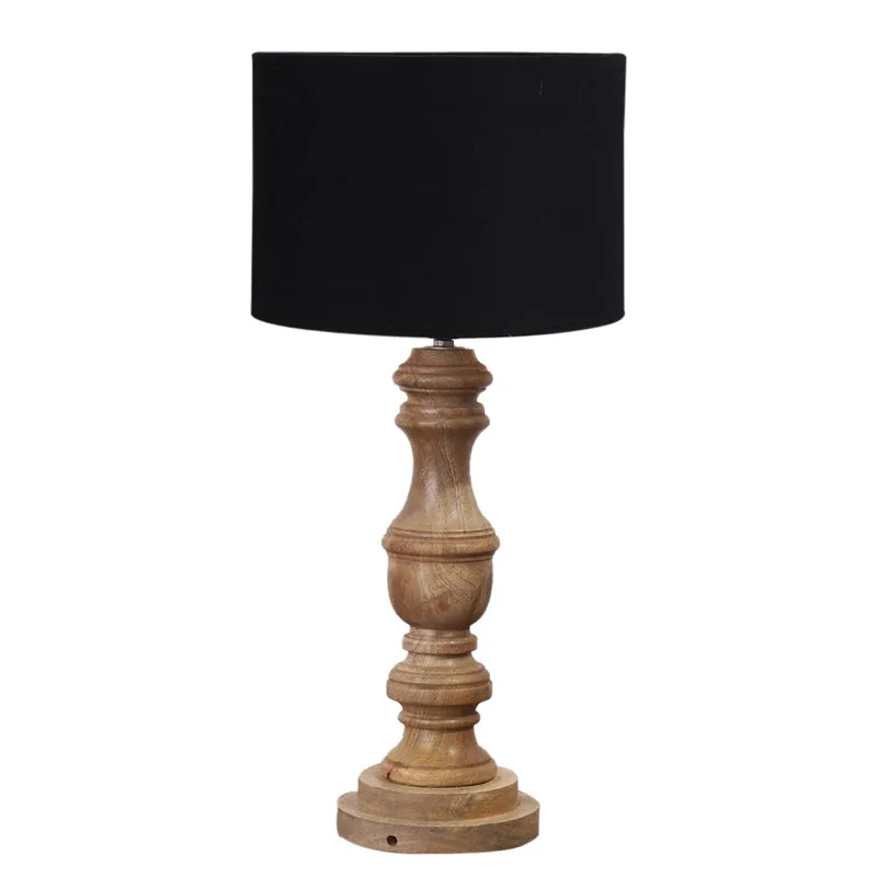 Cotin I Carve Wooden Table Lamp - Black,Brown media 6