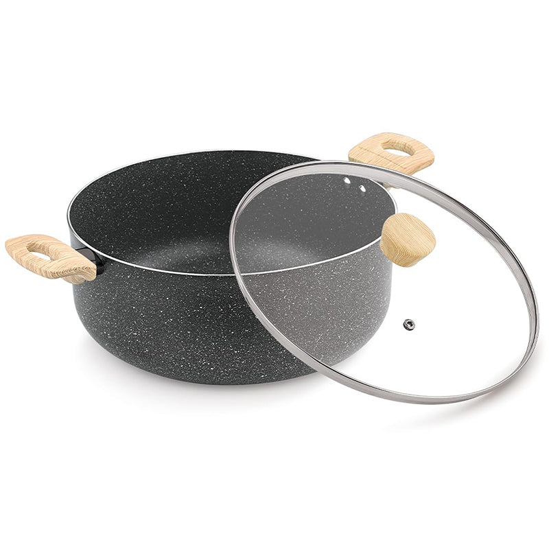 Bergner Terra Black Induction Safe Non-Stick Cooking Pot With Lid - 20 cm/3000 mL media 6