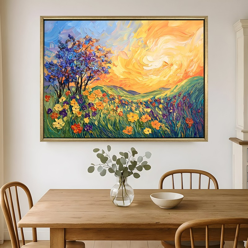 Amber Skies Canvas Wall Painting With Frame