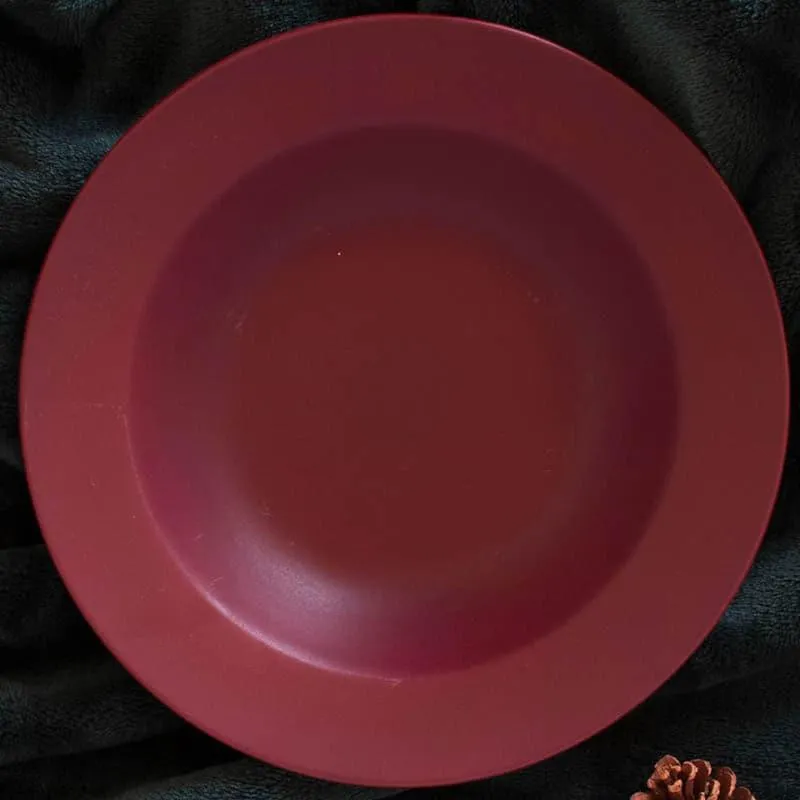 Rubeena Maroon Pasta Plate - Set Of Two media 4