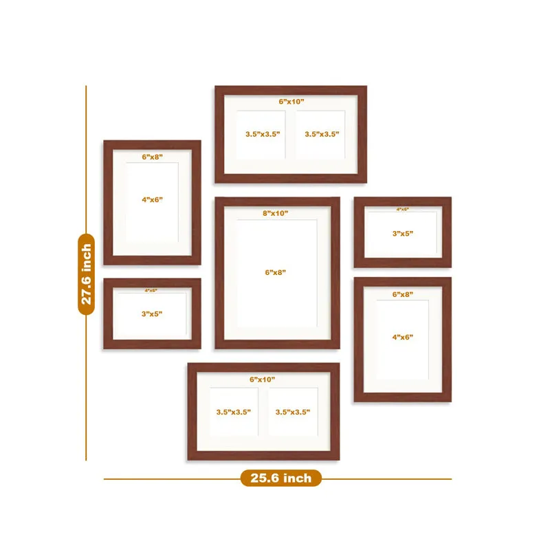 Thyra Synthetic Wood Photo Frame (Brown) - Set Of Seven media 6