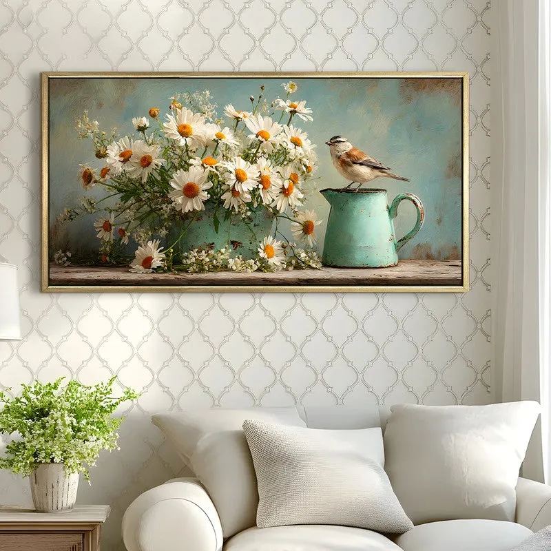 Ivory Stillness Canvas Wall Painting With Frame media 4