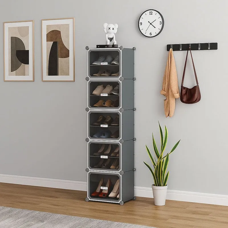 PureForm Grey Plastic & Metal Shoe Racks media 1