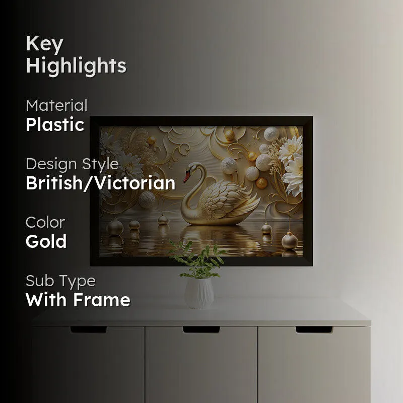 Ethereal Midas Swan Wall Painting media 2