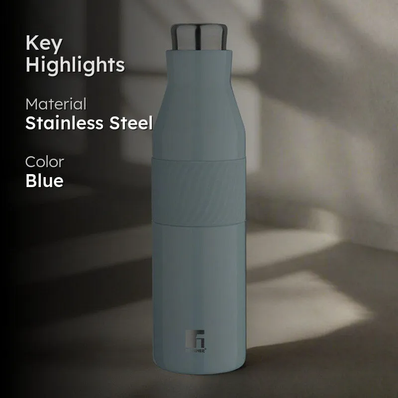 Bergner Walking Grip And Go Thermosteel Hot And Cold Bottle (Blue) - 600 mL media 2