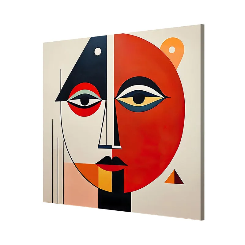 Geometric Female Face Wall Painting media 5