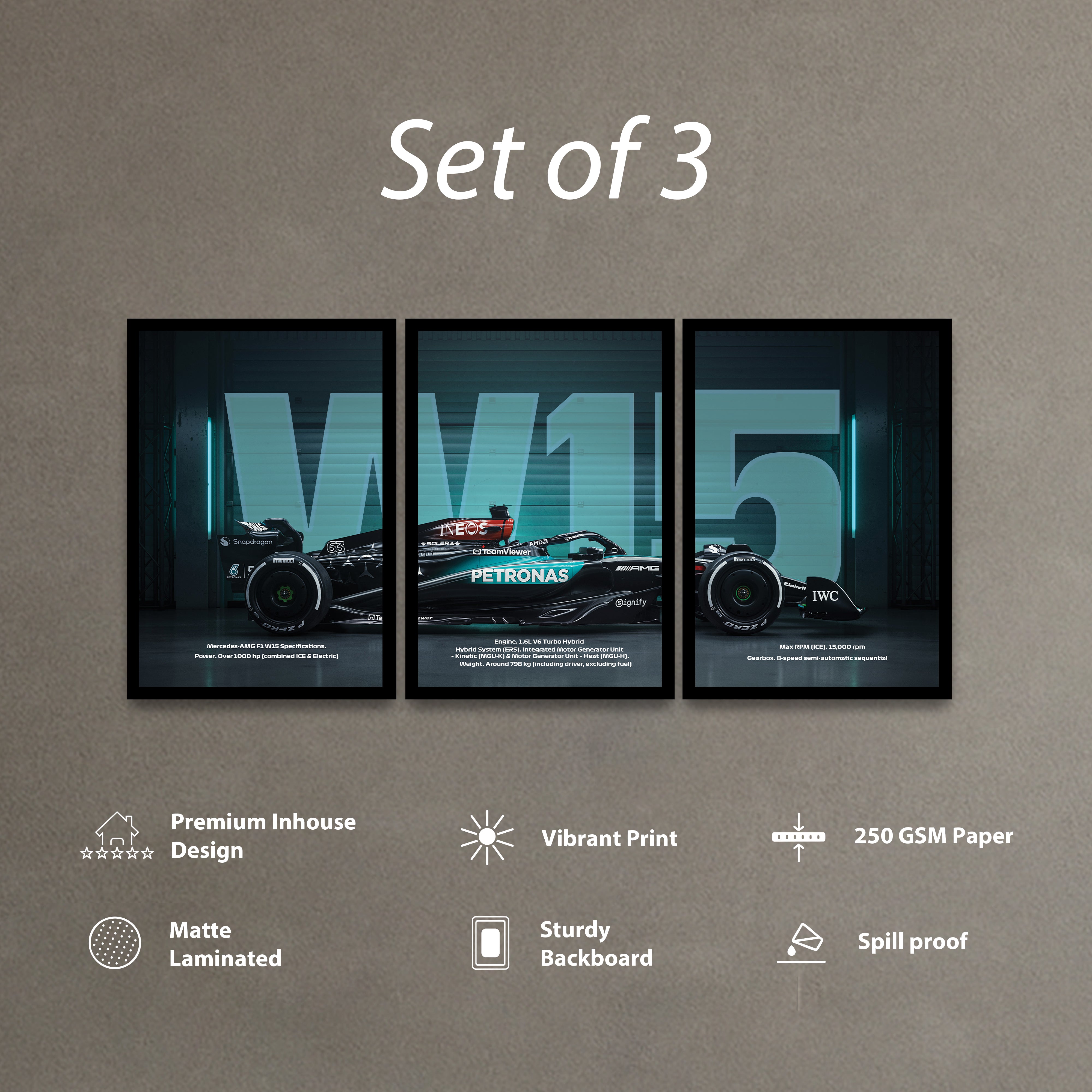 Speed Vector Wall Art & Painting - Set Of Three media 4