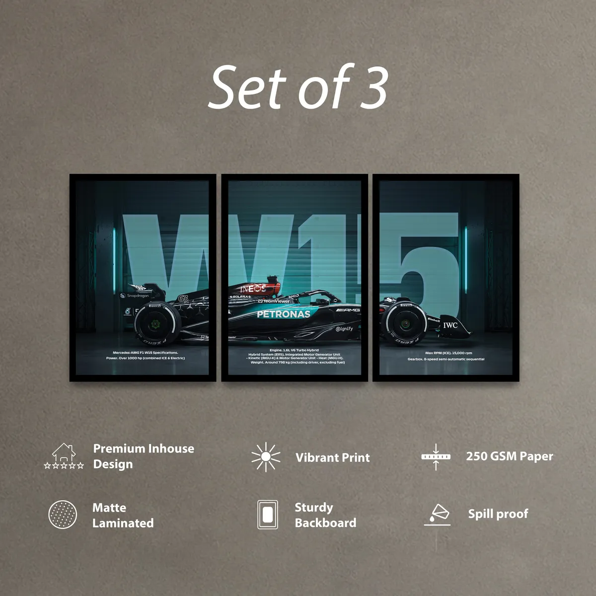 Speed Vector Wall Art & Painting - Set Of Three media 4