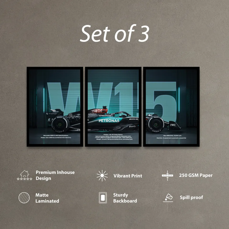 Speed Vector Wall Art & Painting - Set Of Three media 4