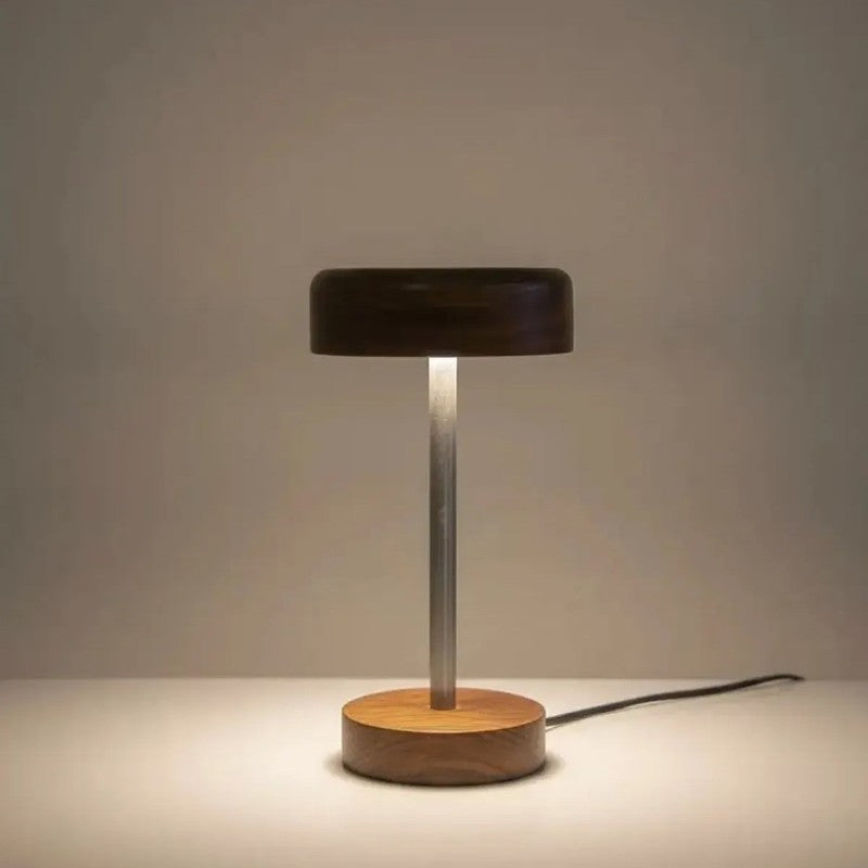 Modern Halo Rose Wood LED Table Lamp - Brown media 3