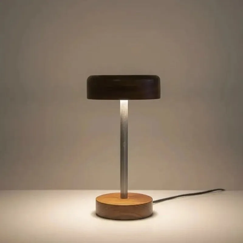 Modern Halo Rose Wood LED Table Lamp - Brown media 3