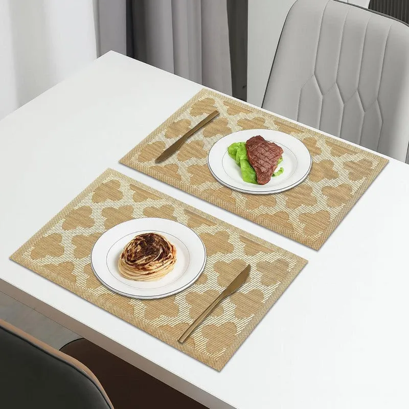 Lyora Golden Rectangle PVC Table Mats - Set Of Two media 1
