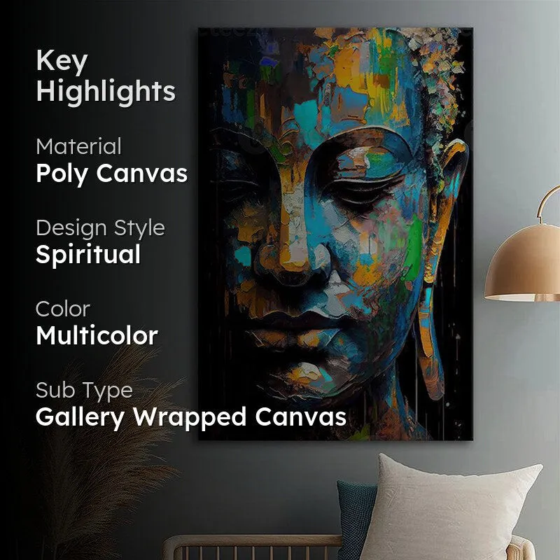 Cosmic Peace Poly Canvas Wall Painting - Multicolor media 2