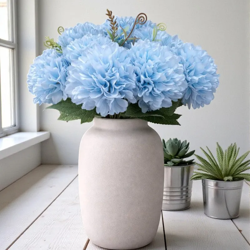 Hortensia Chrysanthemum Artificial Flower - Blue media 1