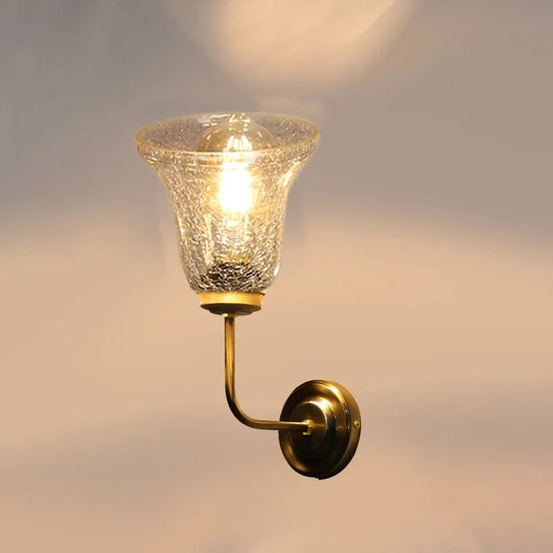 Warm Glow Golden Base Glass Wall Lamp media 7