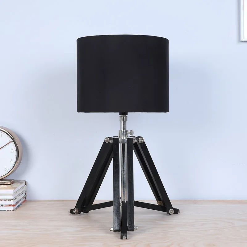 Urbane Solid Tripod Mango Wood Table Lamp - Black media 4
