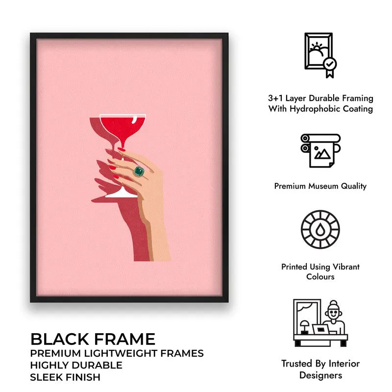 Pink Palette Canvas Wall Painting - Black Frame media 9