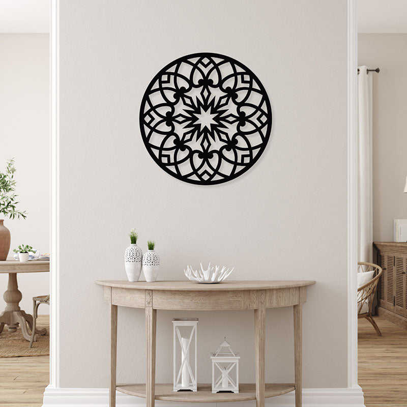 Lesa Mandala Black Iron Wall Accent