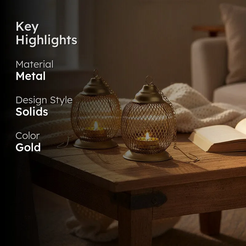 Aura Flick Tea Light Candle Holder (Gold) - Set Of Two - 2