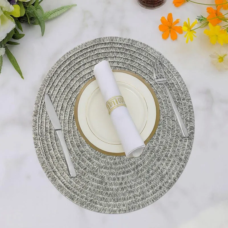 Onyxa Silver Round PVC Table Mats - Set Of Four media 4