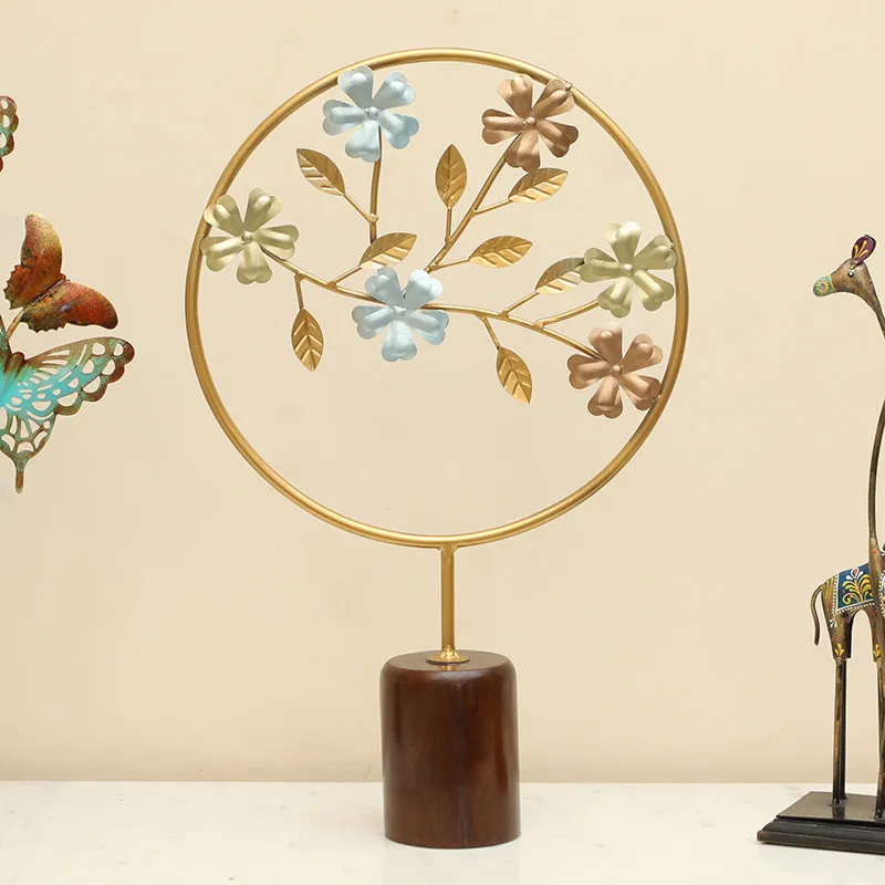 Sculpted Serenity Metal & Wood Showpiece media 1