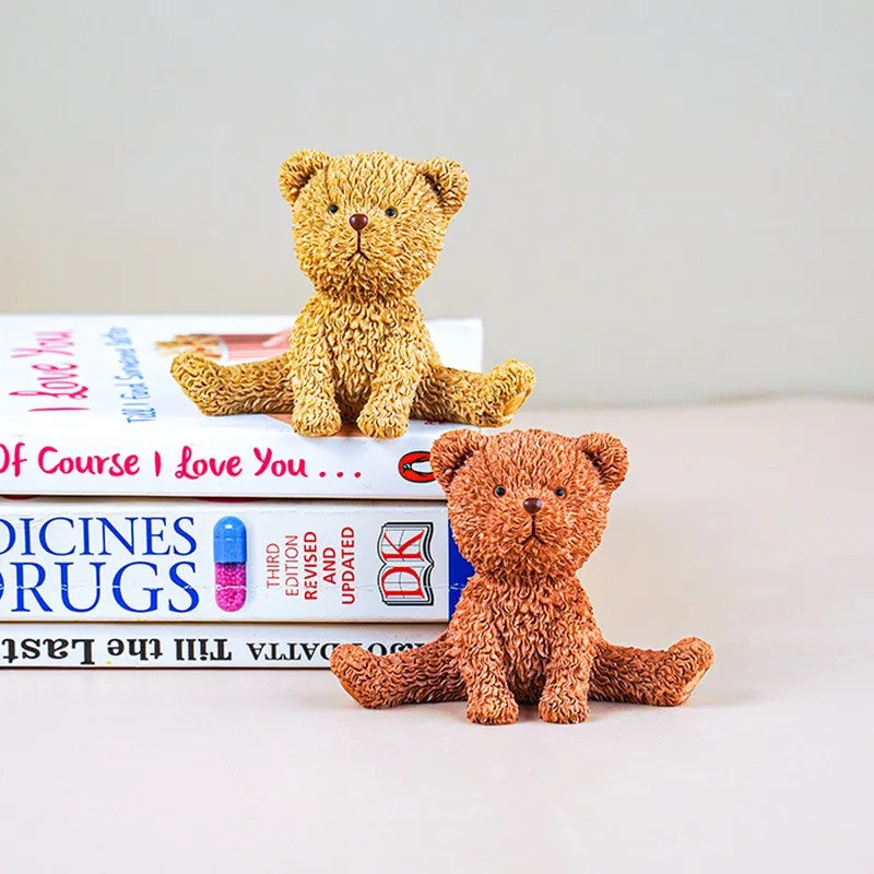 Cuddle Pals Decorative Bears Showpieces (Brown,yellow) - Set Of Two media 1