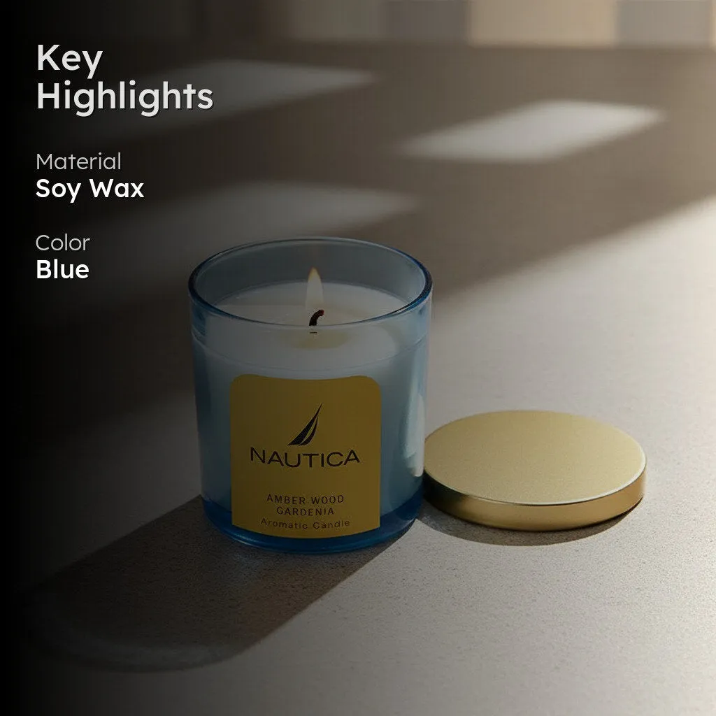 Nautica Mystic Dawn Scented Jar Candle - Amber Wood & Gardenia media 2