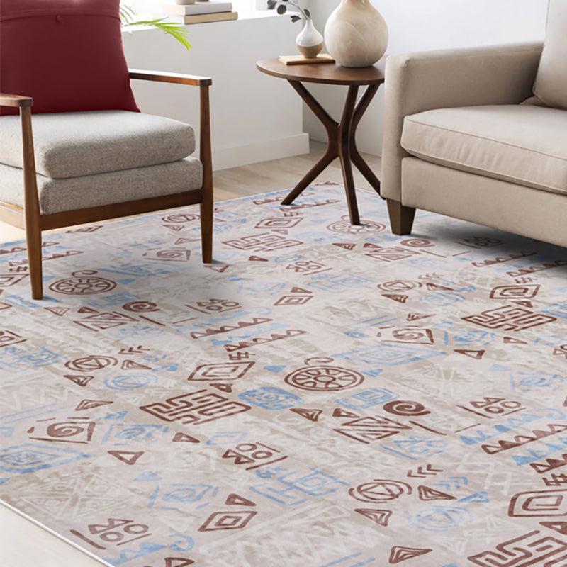 Silmarillion Abstract Polyester Anti-Skid Carpet - Beige media 3
