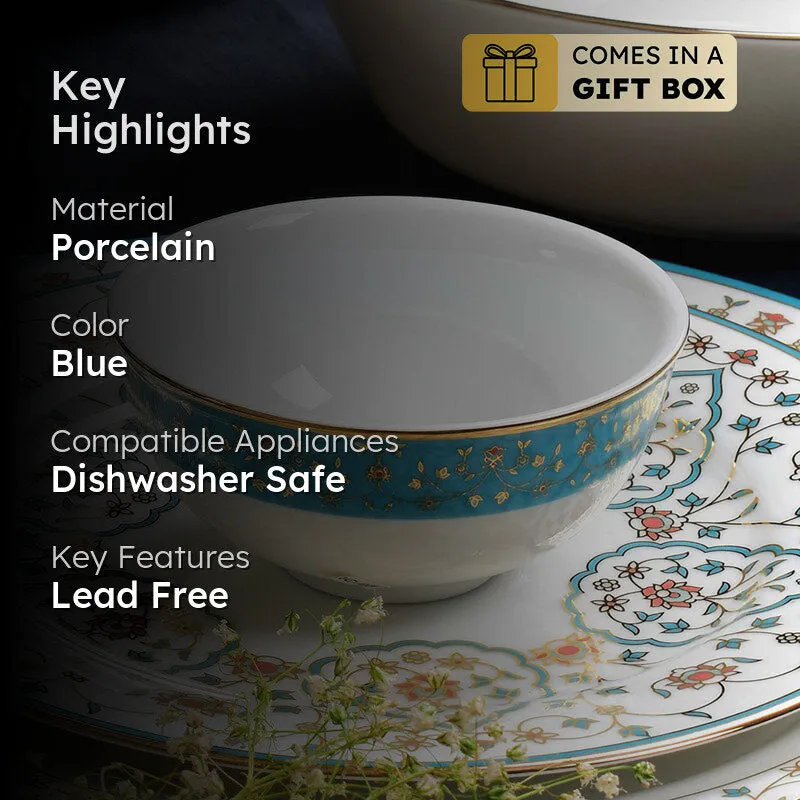 Gilded Mavi 24k Gold Brushed Porcelain Dinner Set - 21 Piece Set media 2