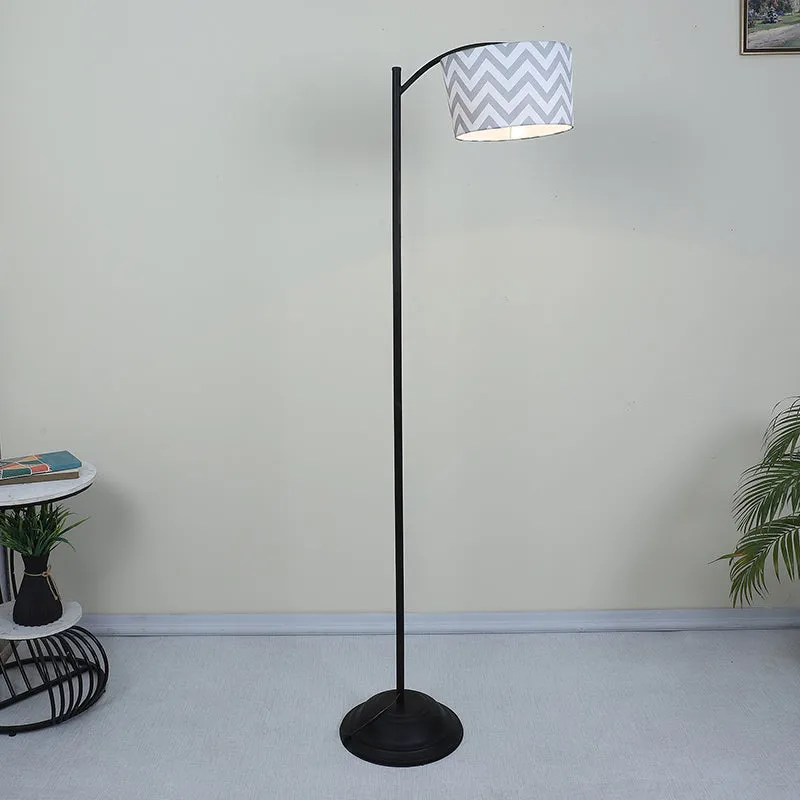 Chevron Light Printed Arched Iron Floor Lamp media 2