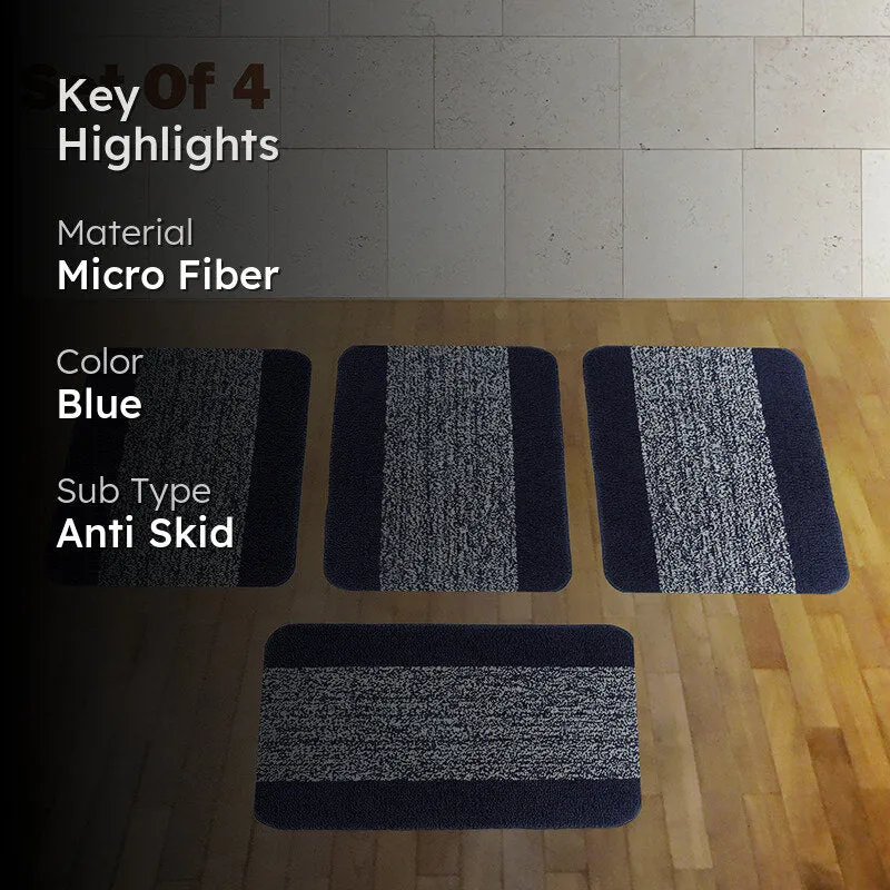Marvis Anti Skid Bath Mat & Contour Mat (Blue) - Set Of Four media 2