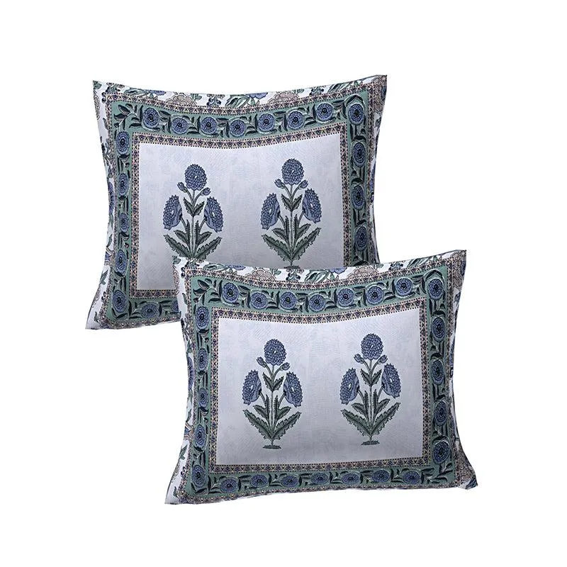 Loka Ethnic Cotton Bedsheet (Green) - 180 TC media 4