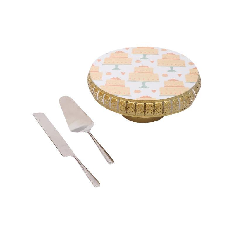Fritta Cake Stand With Knife & Server - Set Of Two media 3