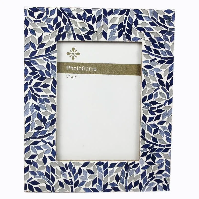 Mosaic Leafies Photo Frame - Blue media 3