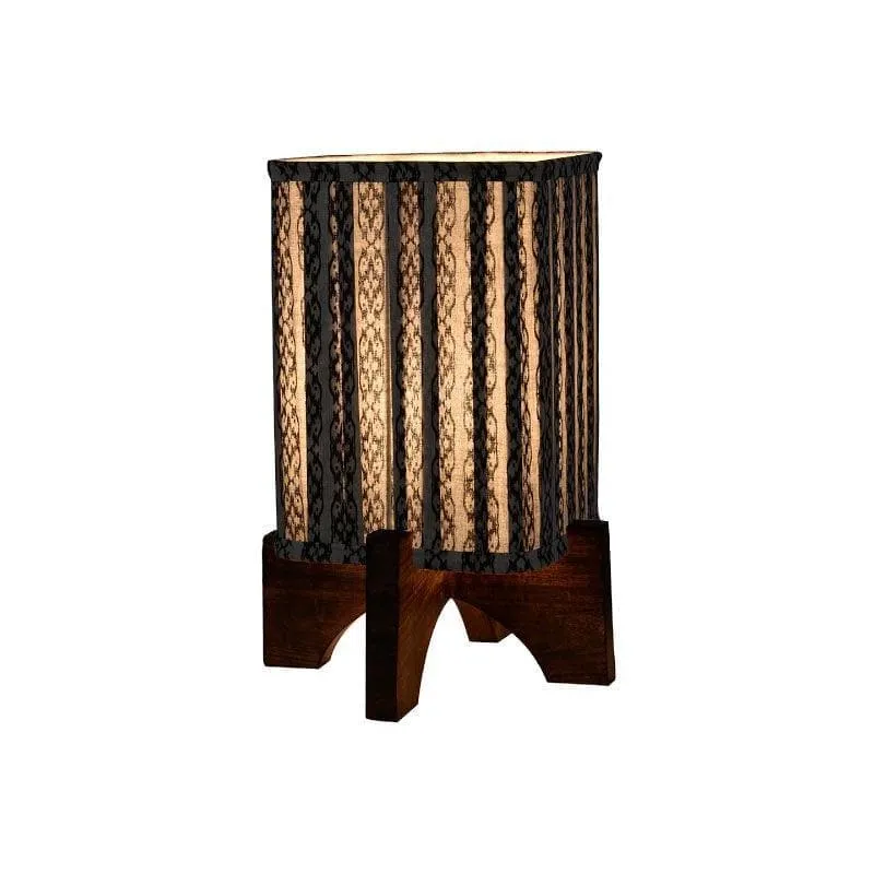 Ethnix Pleated Fabric Table Lamp - Grey,White media 4