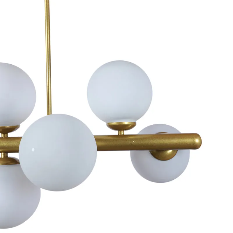Orbette Sphere Glass Ceiling Lamp - Gold & White media 7