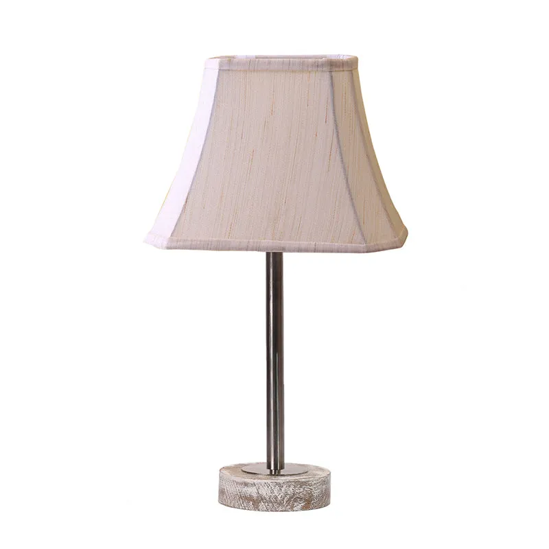 Ceylon Rodin Wooden Table Lamp - OffWhite,Silver,White media 4