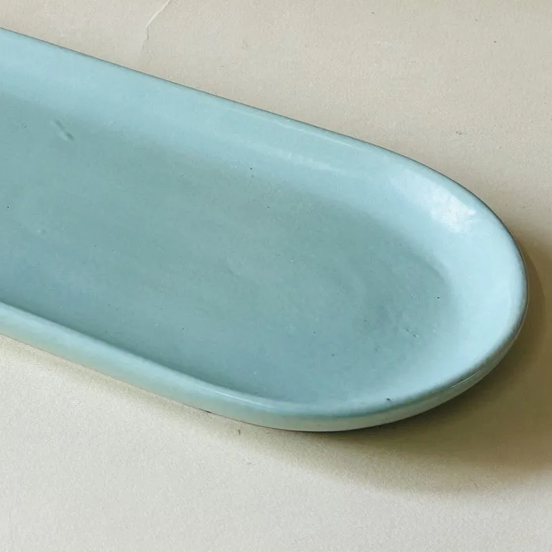 Oval Ceramic Platter - Green media 6