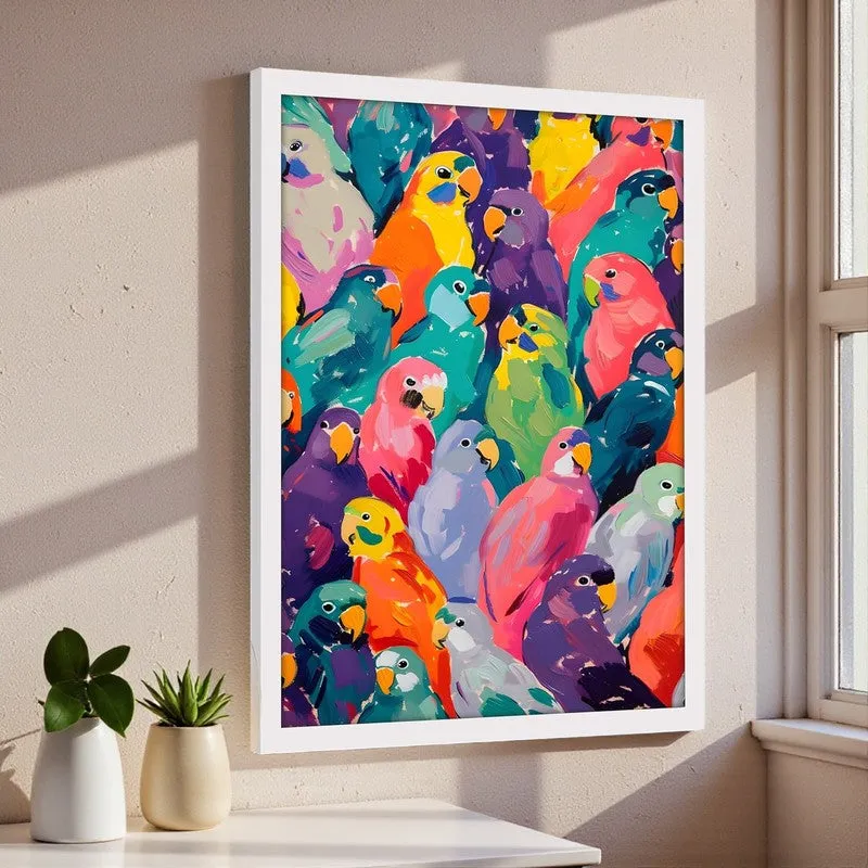 Tango Of Colours Canvas Wall Art With Frame - White media 2