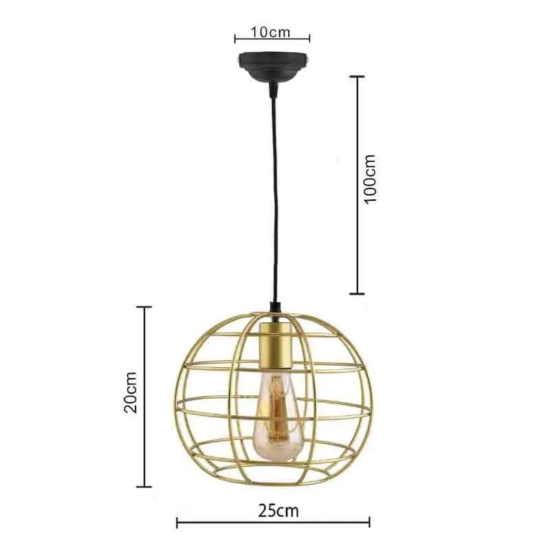 Mesh Ball Metal Ceiling Lamp - Golden media 5