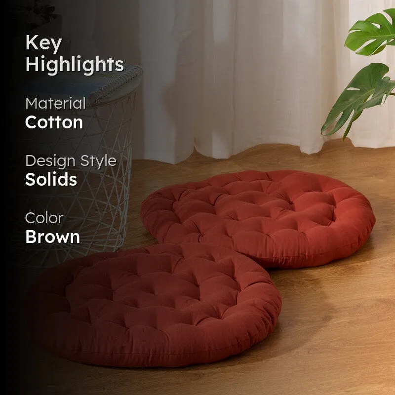 Gloria Floor Cushion (Terracotta Brown) - Set Of Two - 2