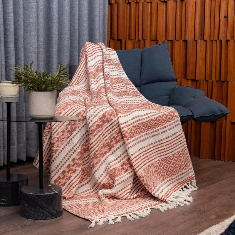 Urban Space Terrane Geometric Cotton Throw - Red media 3