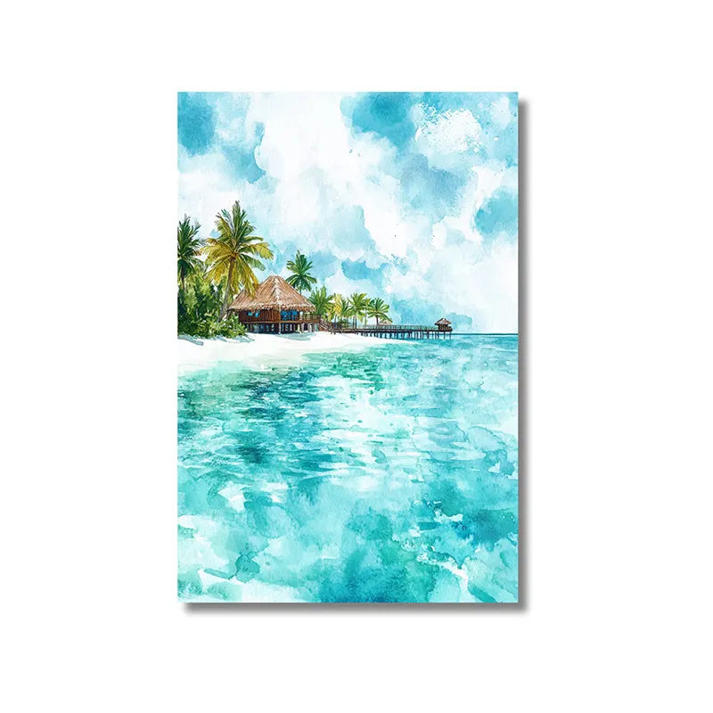 Azure Beaches Canvas Wall Painting media 5