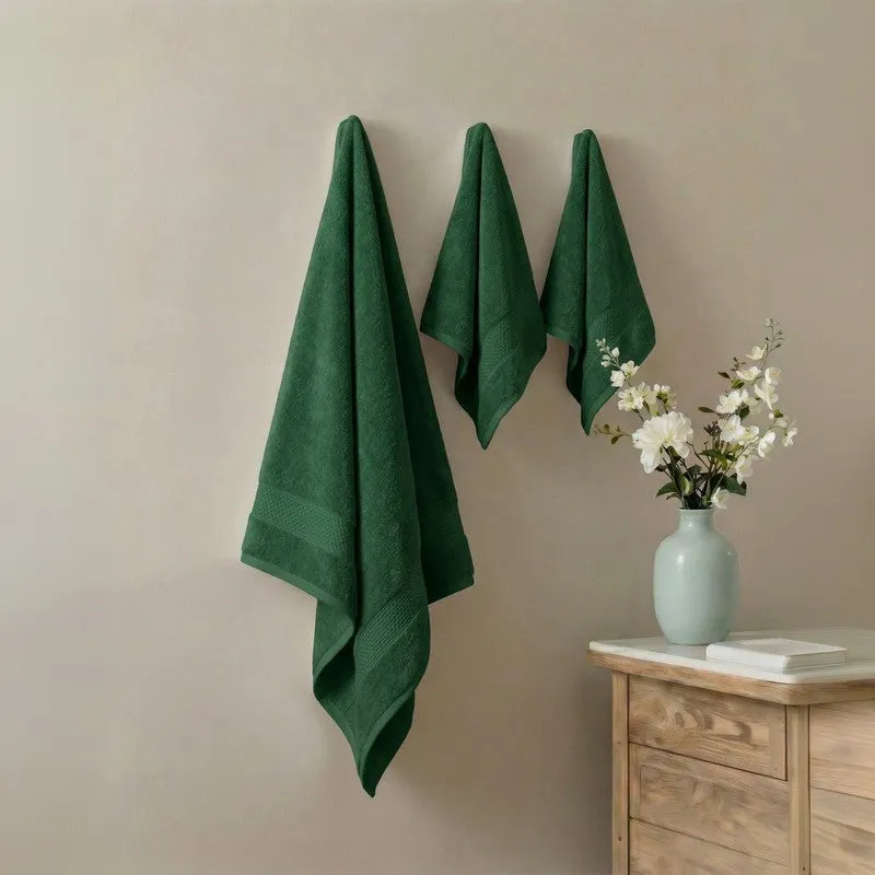 Monte Carlo Softdale Pure Cotton Towel Sets (Green) - Set of Three media 1