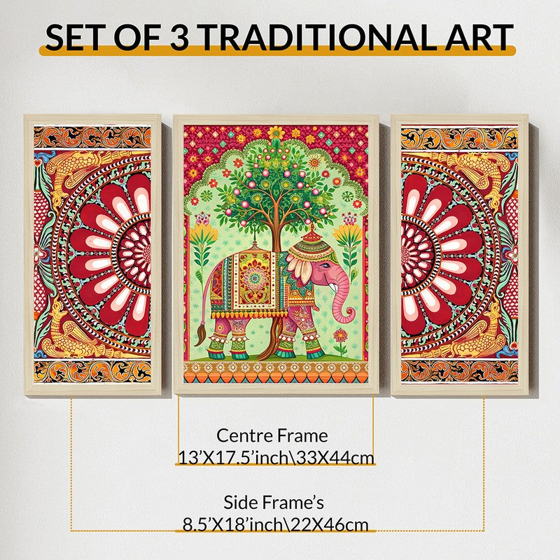 Ethniq Synthetic FIbre Wall Art - Set Of Three media 9