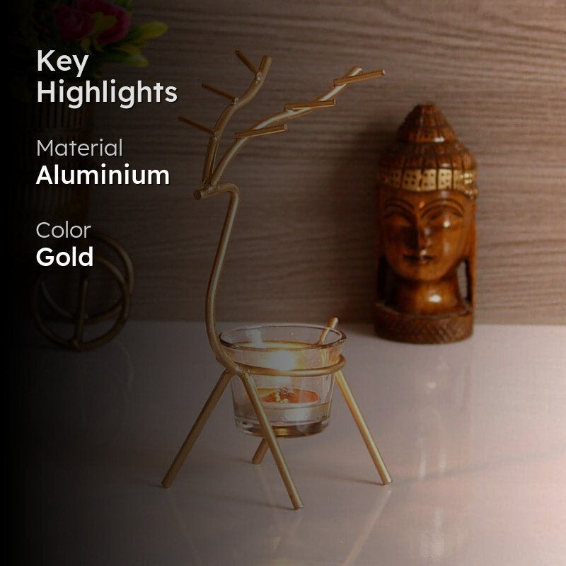 Deer Dream Tealight Candle Holder - Gold media 2