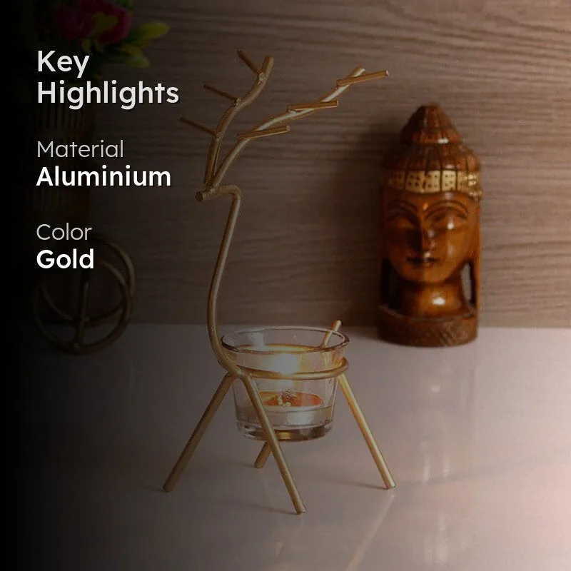 Deer Dream Tealight Candle Holder - Gold media 2